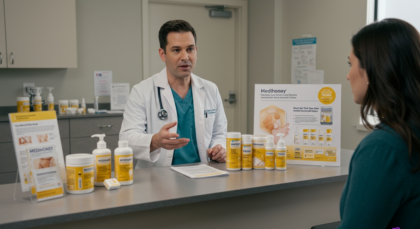 doctor discussing medihoney products